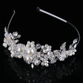 Factory Direct Hair Accessories  Handmade Pearl Crystal Headband Stage Banquet Bride Wedding Tiara Crown