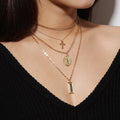 Vintage Religious Multi Layer Cross Necklace Gold Plated Virgin Mary Pendant Women Necklace