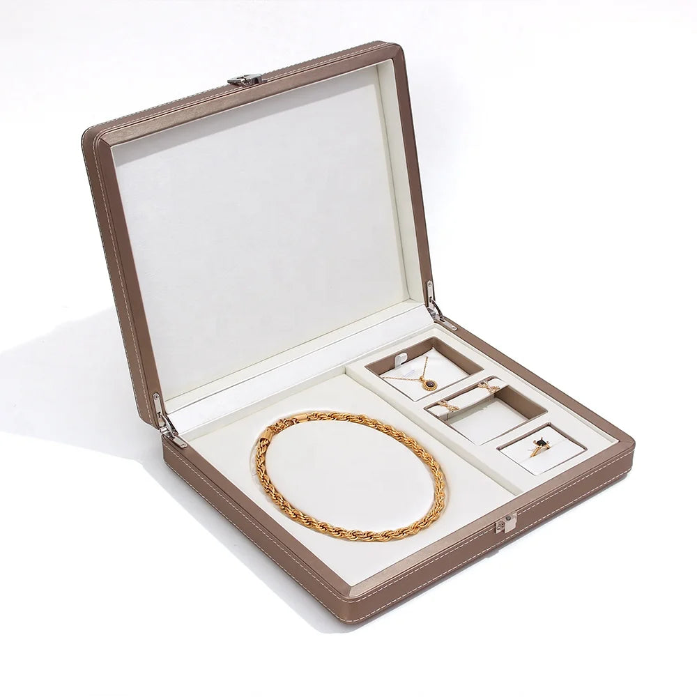 PU Leather Jewelry Box Tray Gift Box Packaging Trinket Box Jewelry Travel Case Jewelry Set Necklace Packaging