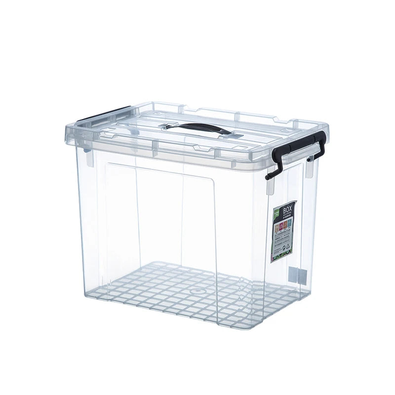 Various Sizes Lockable Transparent Plastic Box Organizer Storage with Lid