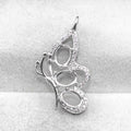 Sterling Silver 5*7mm Semi Mount Pendant Empty Frame Blank Support Setting S925 Base Holder Without Center Stone for DIY Inlay