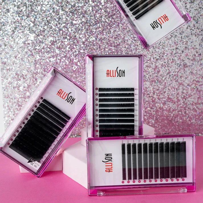 Korea Pbt 16rows Mix Length Professionals Black Soft Individual Lashes Eyelash Extension