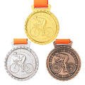 Factory Suppliers Low MOQ Wholesale Price 3D Bicycle Cycling Medals with Ribbon School Sports Souvenir Ride Race Medal Awards