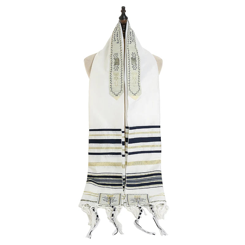 Stock 50*18cm Polyester Jewish Prayer Shawl Big 110*180 Autumn Department Name Dot Pattern Prayer Scarf From Israel