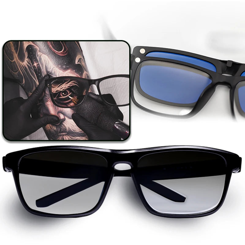 LBB Tattoo Work Led Light Polarizing Glasses Reduce Reflected Lamp Magnetic Adsorption Tattoo Work Glass