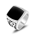 Anel De Noivado De Ouro Retro Dripping Oil Triangle Vintage Men Ring Anillo Negro Stainless Steel Mesh Black Vintage Ring