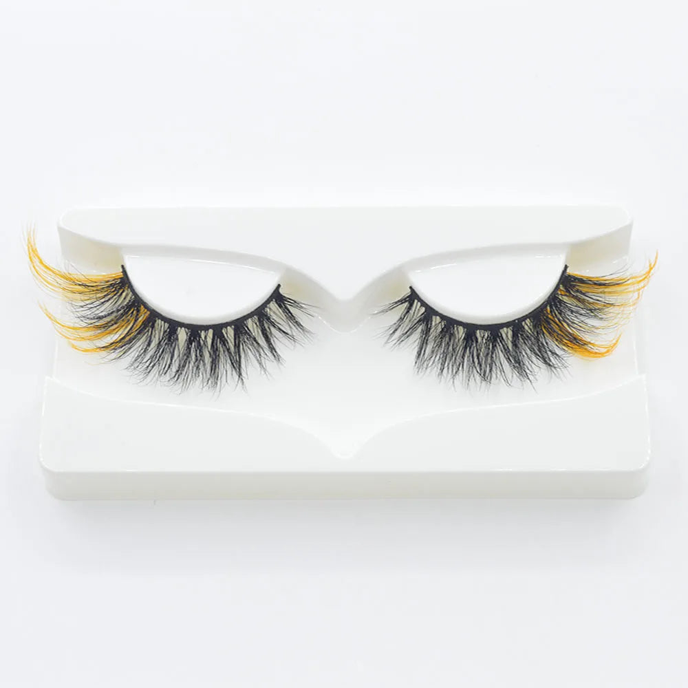 Private Label Real Mink 3d Vegan Eyelashes Vendor Fluffy Mink Full Colorful Strip Lashes Natural False Eyelashes Wholesale
