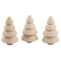 Tailai Wood Pine Tree Decor Hand-carved Christmas Tabletop Tree with Base for Home Office for Xmas Holiday Party Decor
