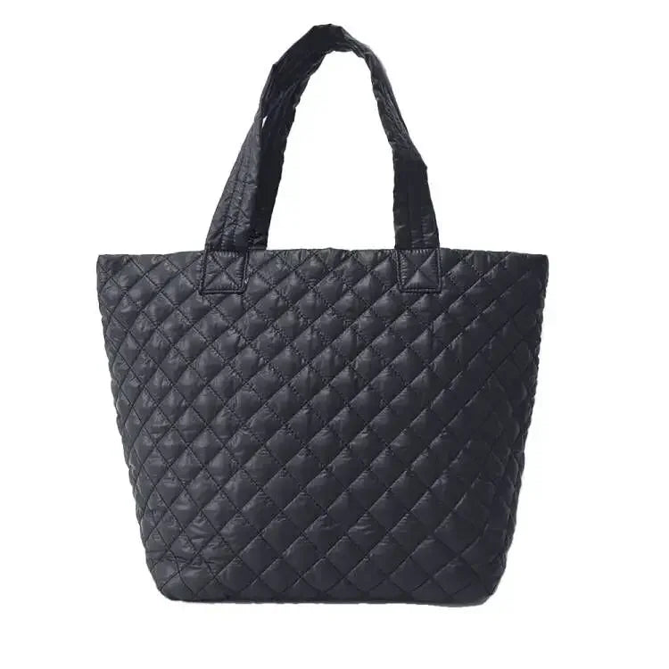 Waterproof Tote Bag Purse Soft Padded Cotton Checkered Quilted Shoulder Bags Handbags Puffer Tote Bag