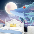 Children's Room Bedroom Wall Covering Nordic Fantasy Starry Sky Whale Wallpaper Kindergarten Classroom Mural Wallpaper