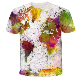 Fitspi Summer Men's Fashion Top 3d Digital Printed Graffiti Loose Short Sleeve T Shirt Dropshipping T-shirt Wholesale