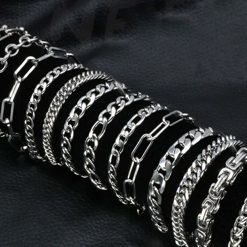 DAIHE Customizable Stainless Steel Bracelet Friendship Hip Hop Punk Trend Bracelet