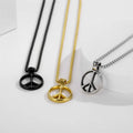 No War Peace Sign Symbol Pendant Stainless Steel Dainty Statement Peace Sign Necklace