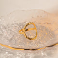 Stainless Steel 18k Gold Ring Waterproof and Non Tarnish Hollow Out Open Ring for Girls