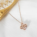 Wholesale 18K Rose Gold Plated Stainless Steel Necklace with Zircon Flower Dainty Fashion Pendant for Parties