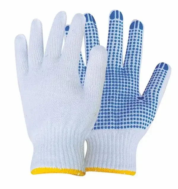 10 Gauge Pvc Dots Cotton Gloves Pvc Dotted Cotton Grip Gloves for Labor Protection Garden