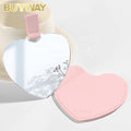 Compact Small Heart Cosmetic Mirror Dual Sided Unbreakable PU Leather Cover Stainless Steel Travel Mirror Gift for Women Girls