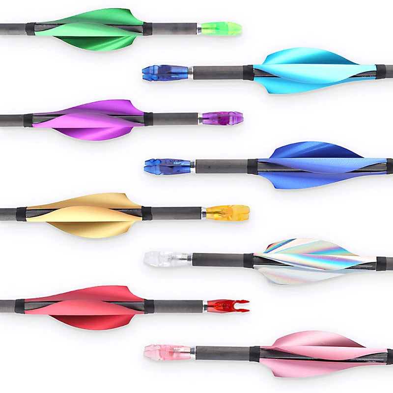 BICASTER FMT-02 Spiral Arrow Vanes 1.75" Right/Left Hand 50pcs Pack with Tape Multiple Colors for Recurve & Compound Bow MegaBDM