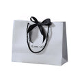 Custom Logo Printed Luxury High End White Paper Jewelry Clothing Packaging Gift Shopping Bag