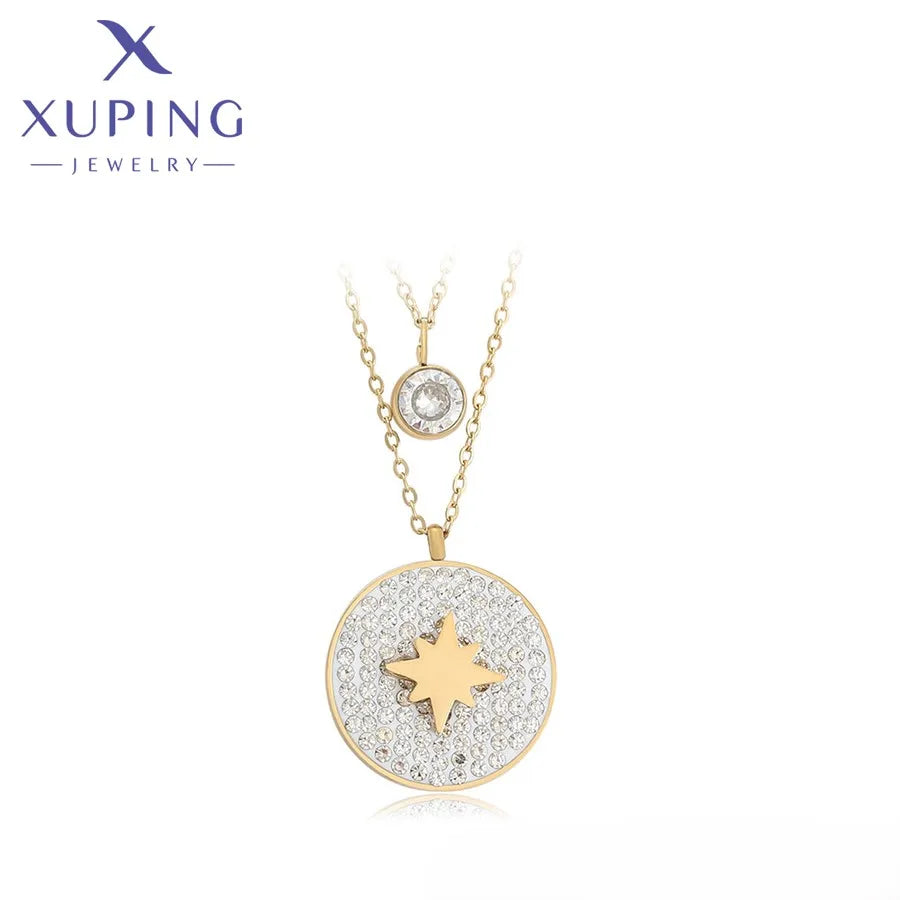 A00903194 XUPING JEWELRY 14K Gold Color Royal Stainless Steel Fashion Chain Custom Gold Plated Jewelry Necklaces