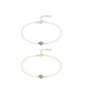 Daidan Silver Bracelets Women Minimalist Dainty Turkish Zircon Silver 925 Evil Eye Bracelet