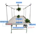 Space-Saving Hydroponic Ebb and Flood Tables Durable Greenhouse Grow Stand with Large Capacity Water Catch Tray for Horticulture