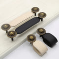 Cheap Leather Door Handles for Dressers and Cabinets Black Brown Simple Sliding Drawer Leather Handle Furniture Hardware