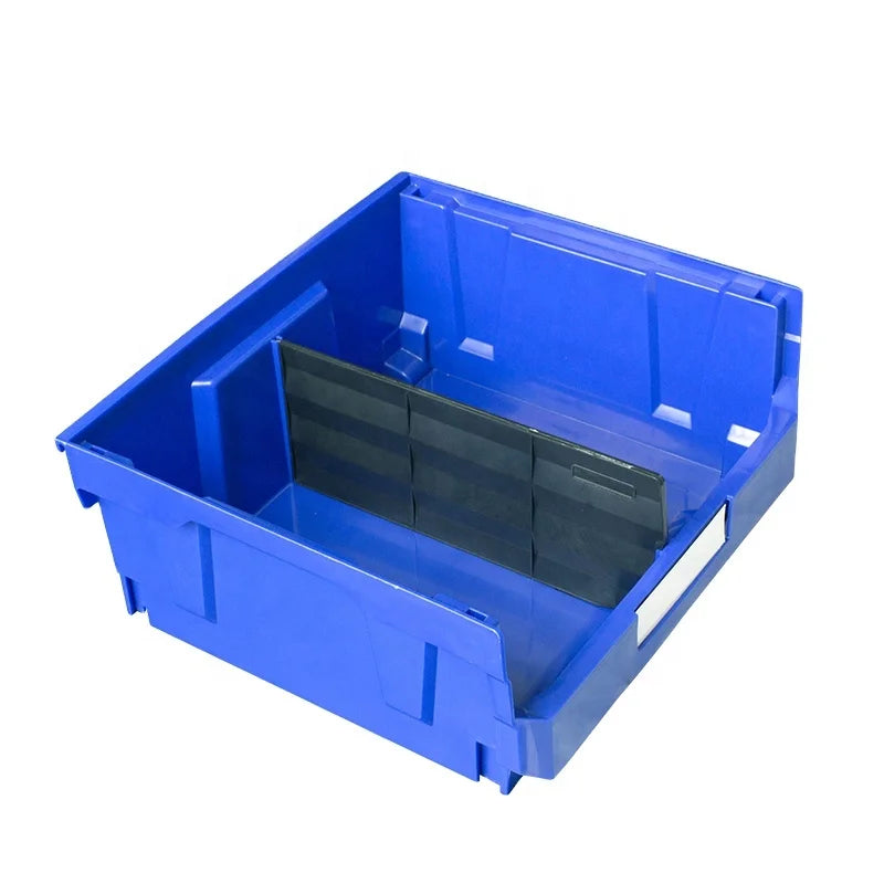 LEADLOONG Blue Color V7 Plastic Large Storage Tool Box 377*422*180 Mm/14.84*16.61*7.09 Inch Stackable Hardware Tools Garage