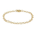 Fine Jewelry Gold Plated Adjustable Love Link Heart Chain Link Bracelet for Women