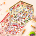 3 Sheets Per Pack Scenery Simulation Miniature Handbook Material Cut Film Stickers Glitter Store Series Decorative Decals