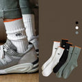 Wholesale Fashion Trending Embroidered Socks Men Casual Streetwear Ribbed Cotton Crew Socks