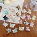 YHJ Wholesale Women's Hair Accessories 22 Colors Acetate butterfly Hair Claw Custom logo 4 CM Mini Acetate butterfly Hair Claw
