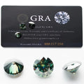 Blue Green Color Fancy Round Brilliant Cut D VVS Lab Synthetic Loose Moissanite Diamonds for Jewelry Rings