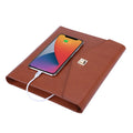 Brand New Stylish Customized Foldable A5 Genuine PU Leather Notebook Journal Planner with Power Bank for Business Christmas Gift