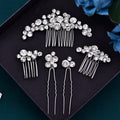 Classic Antique Style Hair Jewelry Fancy Flower Zircon Wedding Hair Accessories Rhinestone Bridal Hair Comb for Women Girls