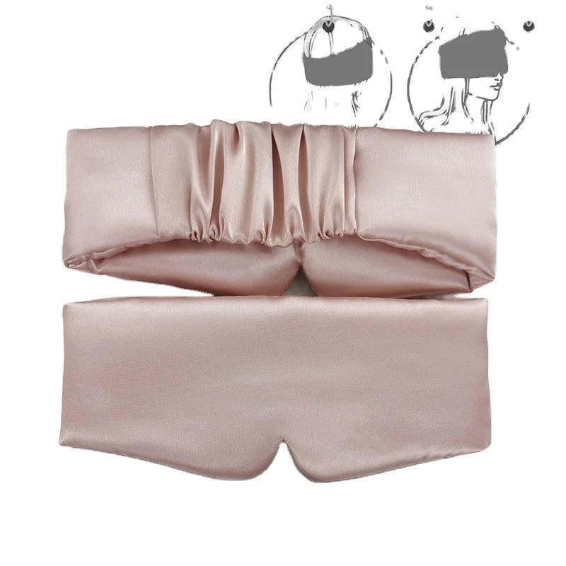 Satin Sleep Mask Softer Than Silk Satin Blindfold Full Size Large Face-Hugging Padded Eyemask Eye Cover