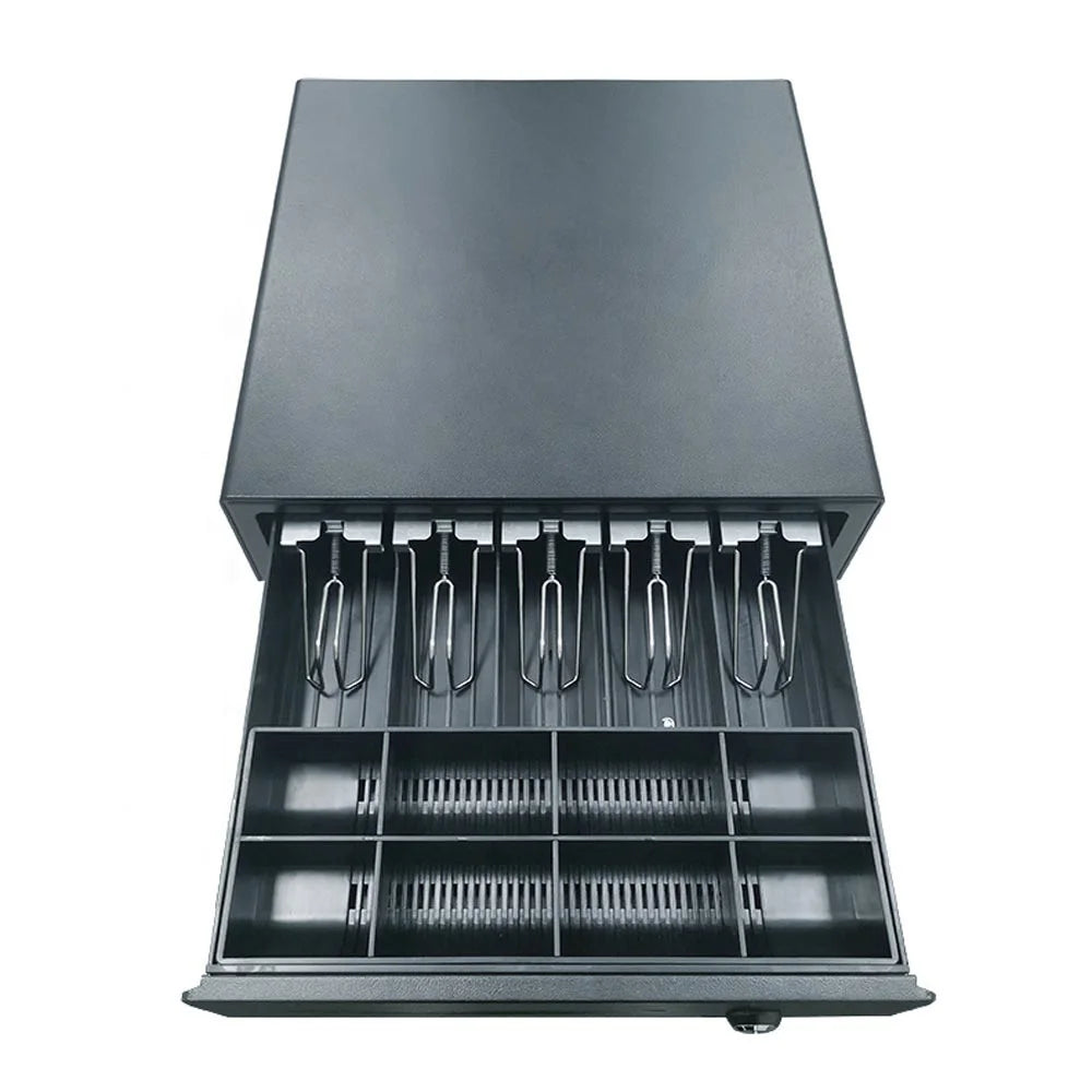 Factory Price Oem 410mm Durable 5 Bills 8 Coins Rj11 Key-lock 12v Metal Money Drawer Box Electronic Cash Drawer for Pos System