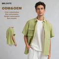 Customized Breathable Linen/Cotton Men's Short Sleeve Casual Oversized Shirt Jacket ODM for Spring and Summer