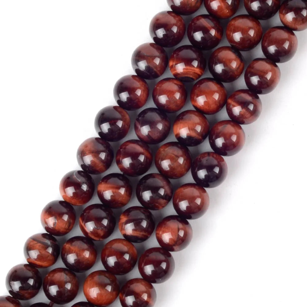 4/6/8/10/12mm Natural Gemstone Red Tiger Eye Stone Loose Beads Jewelry Making Findings DIY Handmade Bracelet Necklace AsVrai U