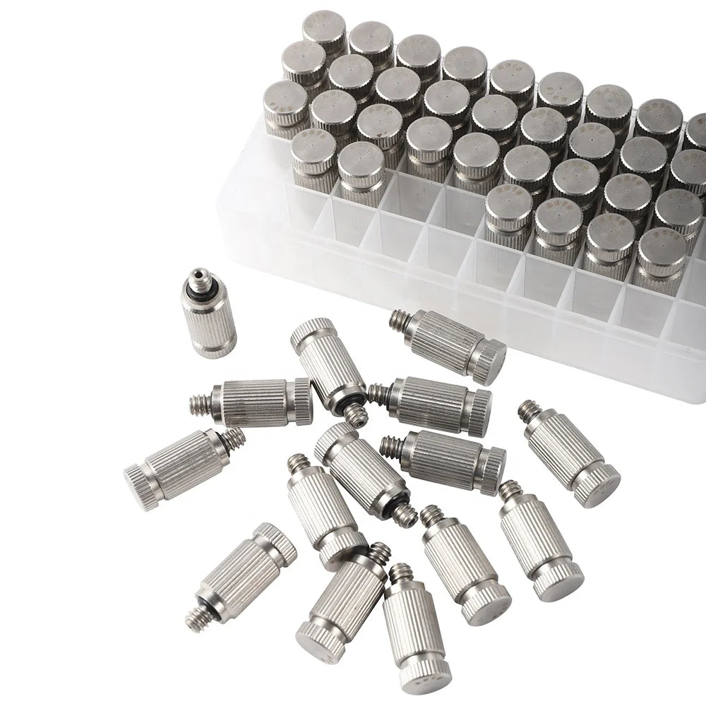 Stainless Steel 3/16'' Thread High Pressure Atomizing Spray Fog Nozzle for Garden Cooling Humidification Disinfection