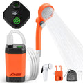 Portable 6000mAh Rechargeable Electric Shower Pump Intelligent Digital Display Multiple Spray Modes 20L Filtered Camping