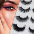 5 Pairs Cat Eye 3D Faux Mink Full Strip False Eyelashes Cruelty-Free Wholesale Wispy Fox Eyelashes