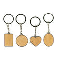Wooden Metal Keychain Set Unique Wholesale Wooden Keychain Plain Promotion Carving Key Ring