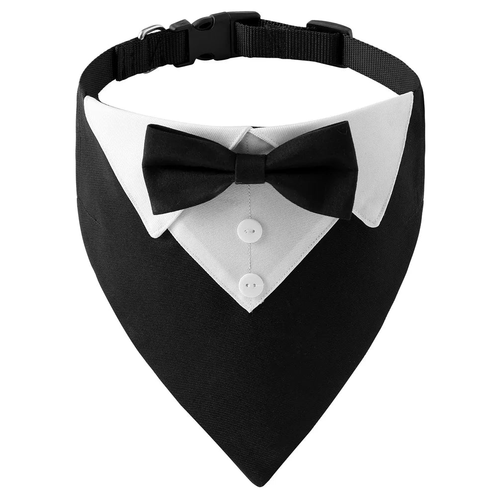 RM Formal Dog Tuxedo Wedding Dress Bandana Dog Wedding Tux with Bowtie Cat Birthday Costume