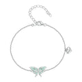 925 Sterling Silver the Wizard of Oz Mint Green Enamel Butterfly Bracelet Pave Setting CZ for Women Birthday Gift BSB118
