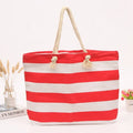 Custom Striped Printed Fashion Rope Handle Canvas Beach Tote Bag