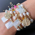 Go2boho Beaded Bracelet Women Handmade Friendship Shell Charm Fashion Jewelry Pearl Faith Gift 18k Gold Plated Bead Bracelet