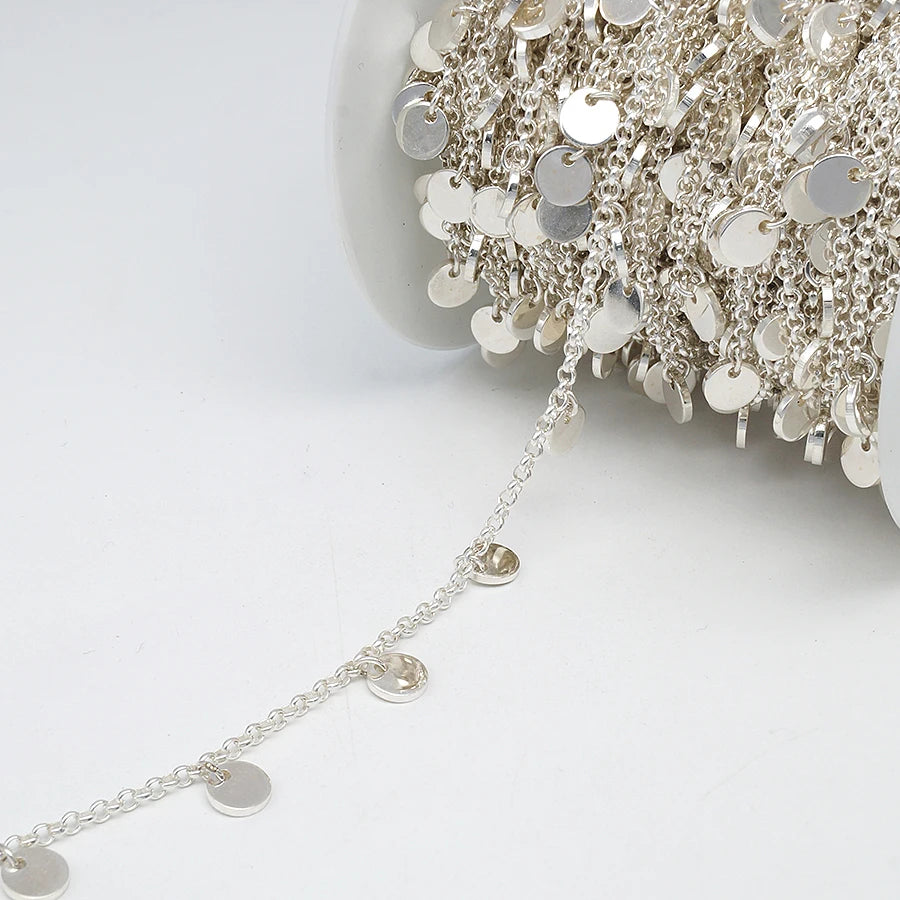 Fashion Unfinished Chain Roll 925 Sterling Silver Chain Wholesale for Jewelry Making Necklace Chain Anklet Bracelets for Women