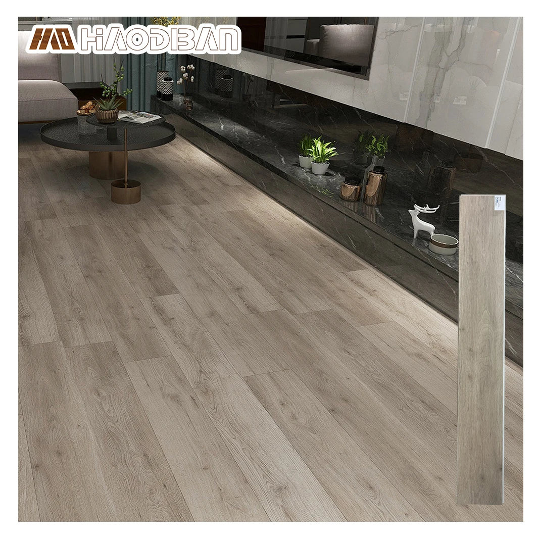Haofamily Anti Scratch Herringbone Visgraat PVC Interlock Click Sheet Modern Waterproof Hotel Use Flooring