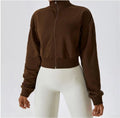 Custom logo  Loose Zip Sports Sweater    Outdoor Running   Fitness Long Sleeves Fitness Wear Jacket  for Women